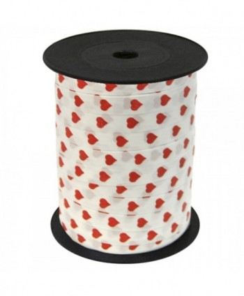 CINTA DE CORAZONES 10 mm x 250 m  BLANCO-ROJO